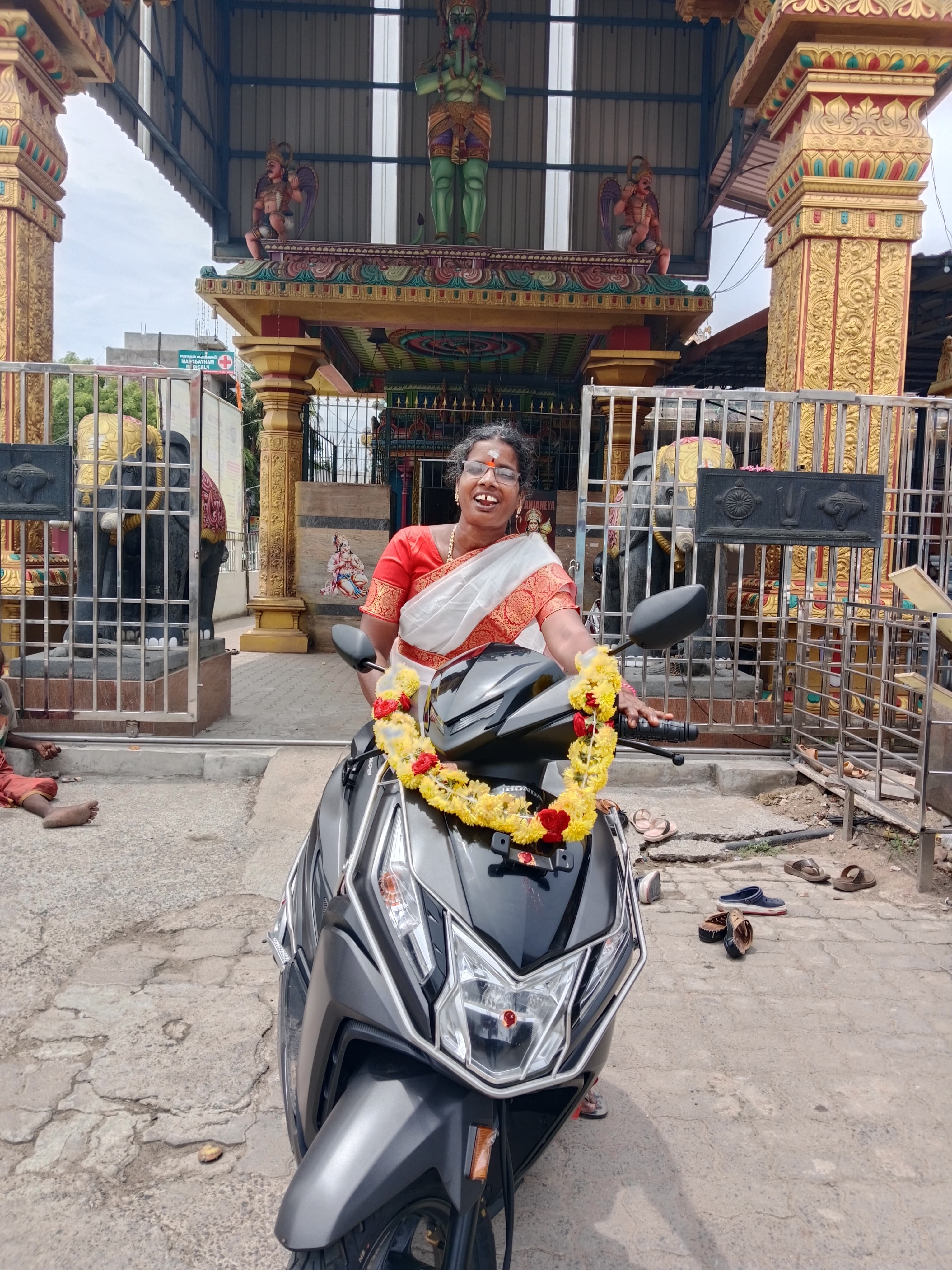 Hemath’s mom on the scooty