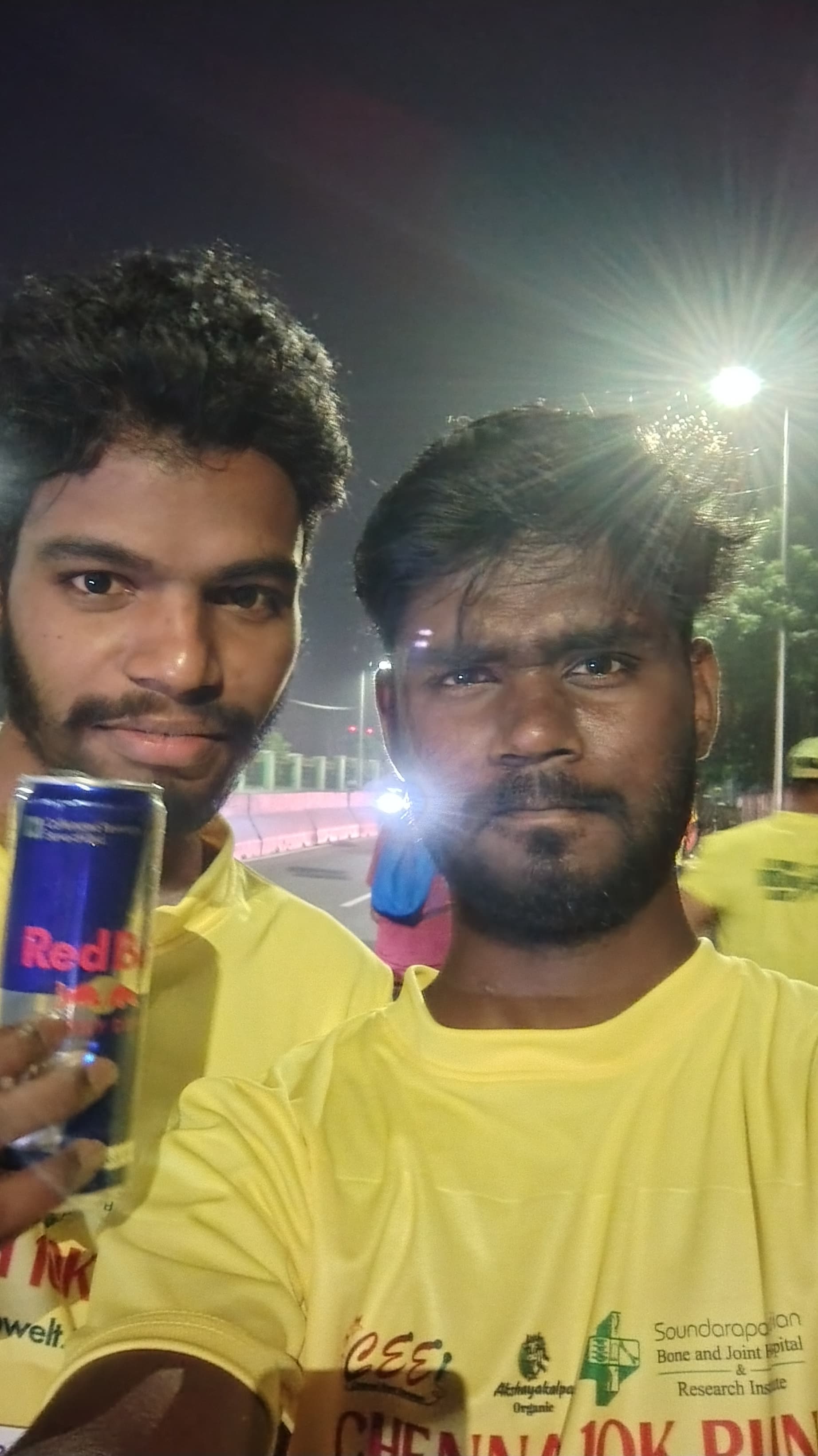 Hemath and Karthi before marathon start