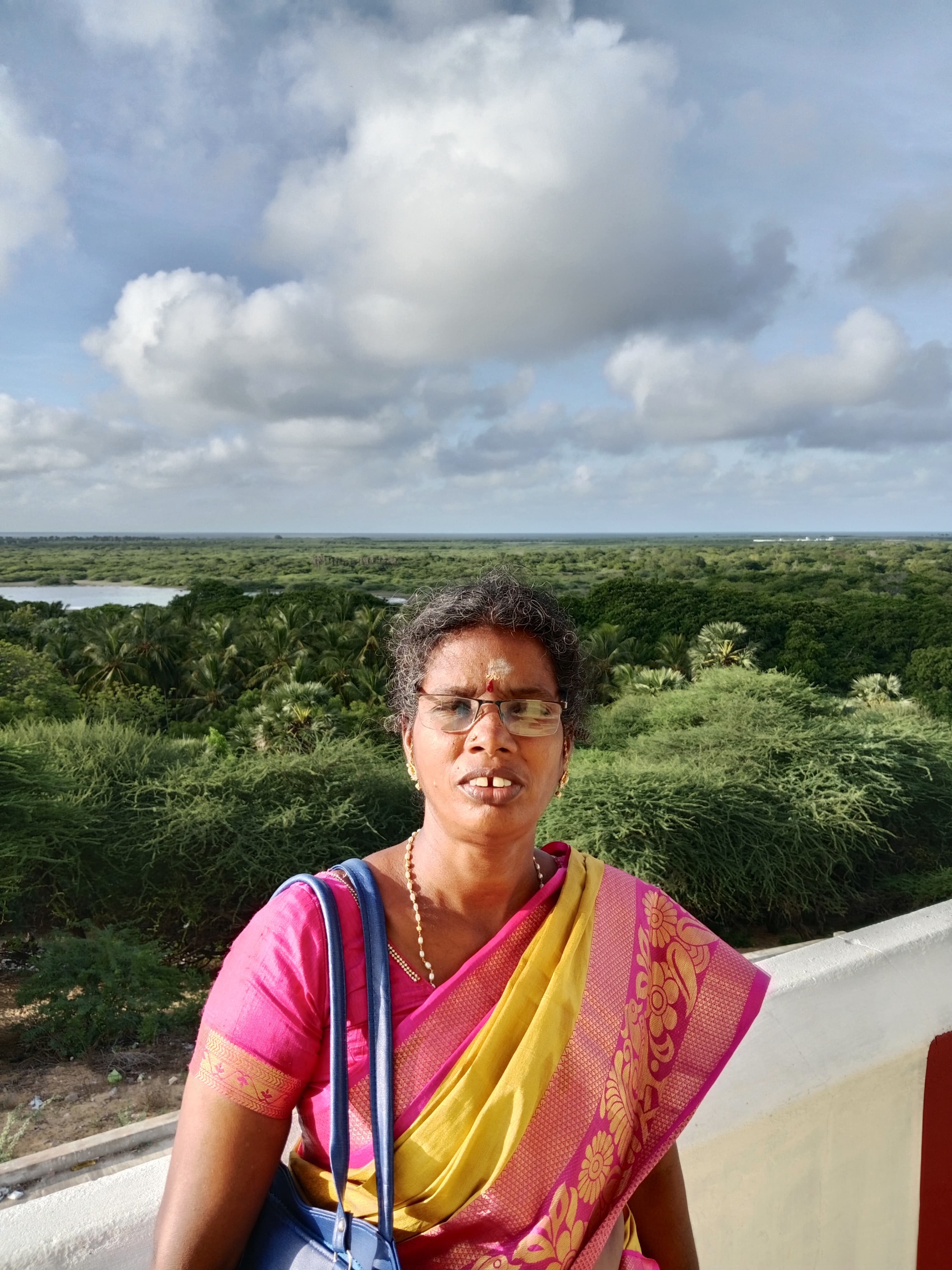 Hemath’s mom near Rameshwaram tower